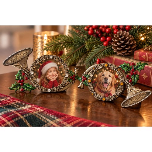 Christmas horn photo frames - horn,